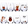 Customized various patterns crystal glass water cup whiskey shot glass custom stemless wine glass