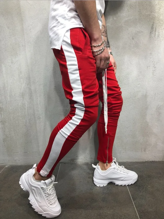 white stripe joggers mens