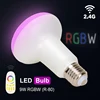9w r80 b22/e26/e27 smart 2.4g rf rgb led bulb india market colour changing 16 million colors smart led bulbs