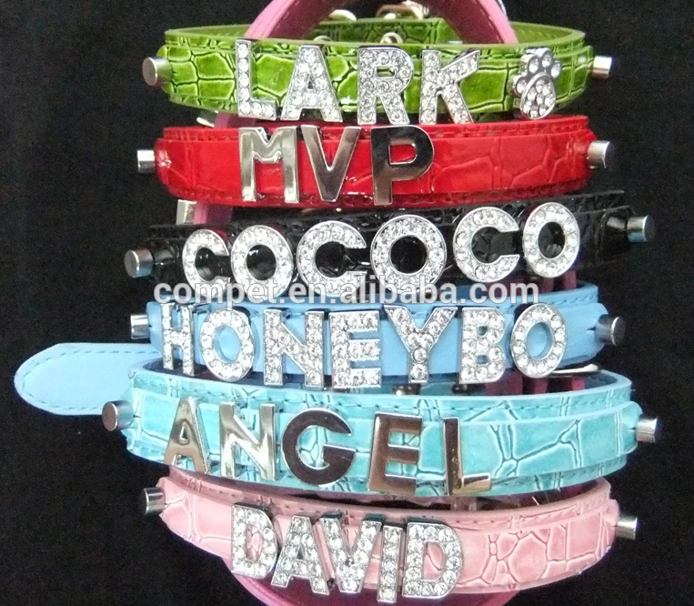 Most Economical Personalized Stylish Pu Leather Dog Collar With Letters