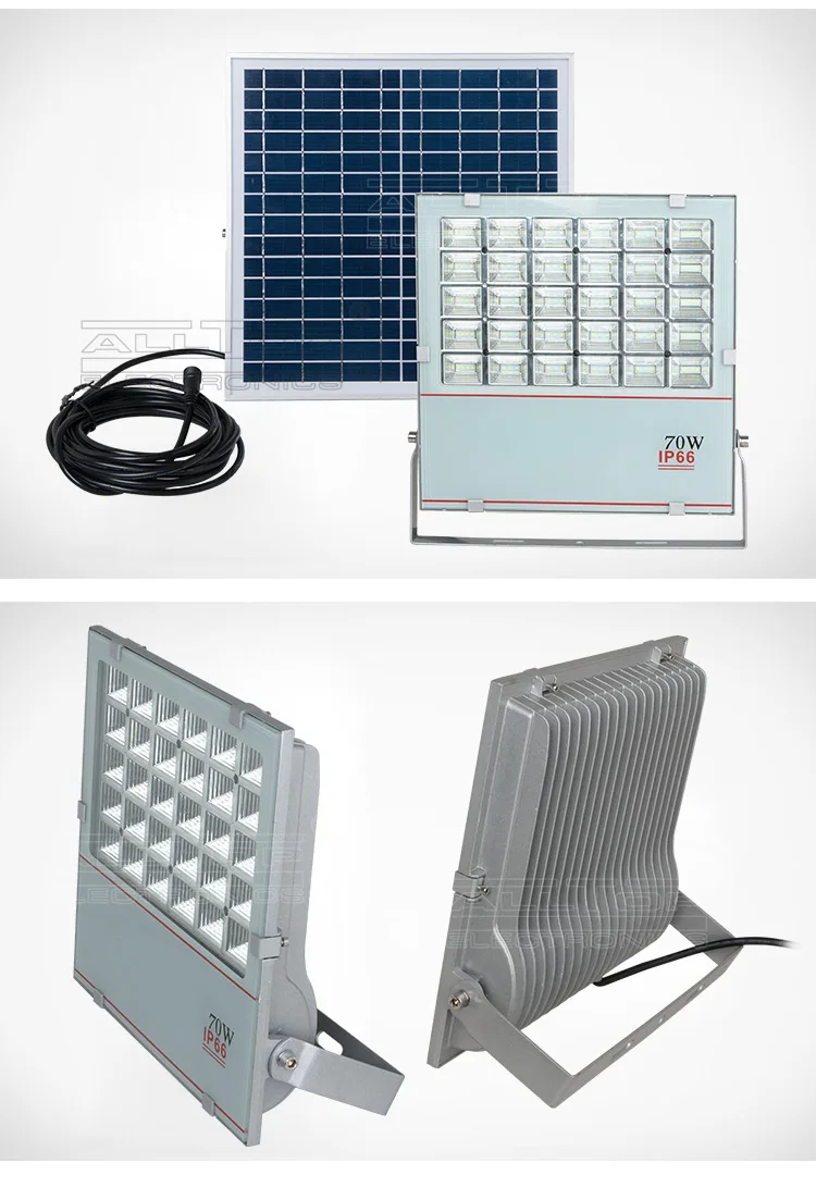 Low profit portable die cast aluminum solar led flood light 70w