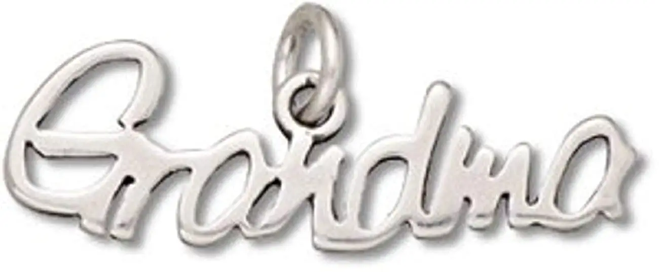 Sterling Silver 7" 4.5mm Charm Bracelet With Attached GRANDMA Word Charm
