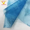 Sky Blue Winter style snow flower embroidery champagne tulle fabric glitter