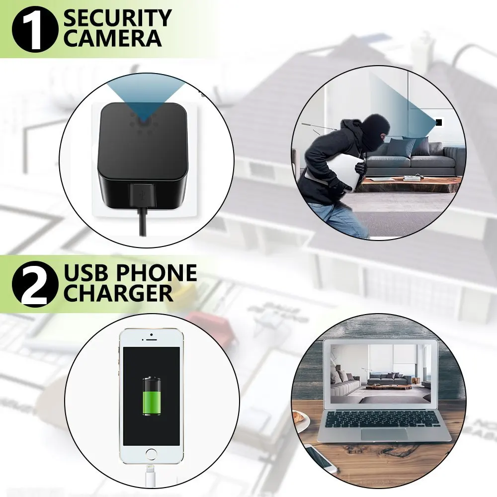 Small Hidden Camera Wireless Indoor Hd 1080p Ac Adapter Wifi Mini Ip