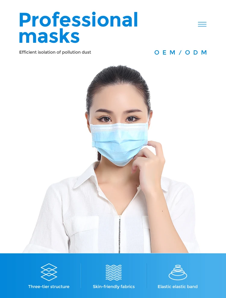 Disposable Non Woven 3 Ply Surgical Hospital Face Mask