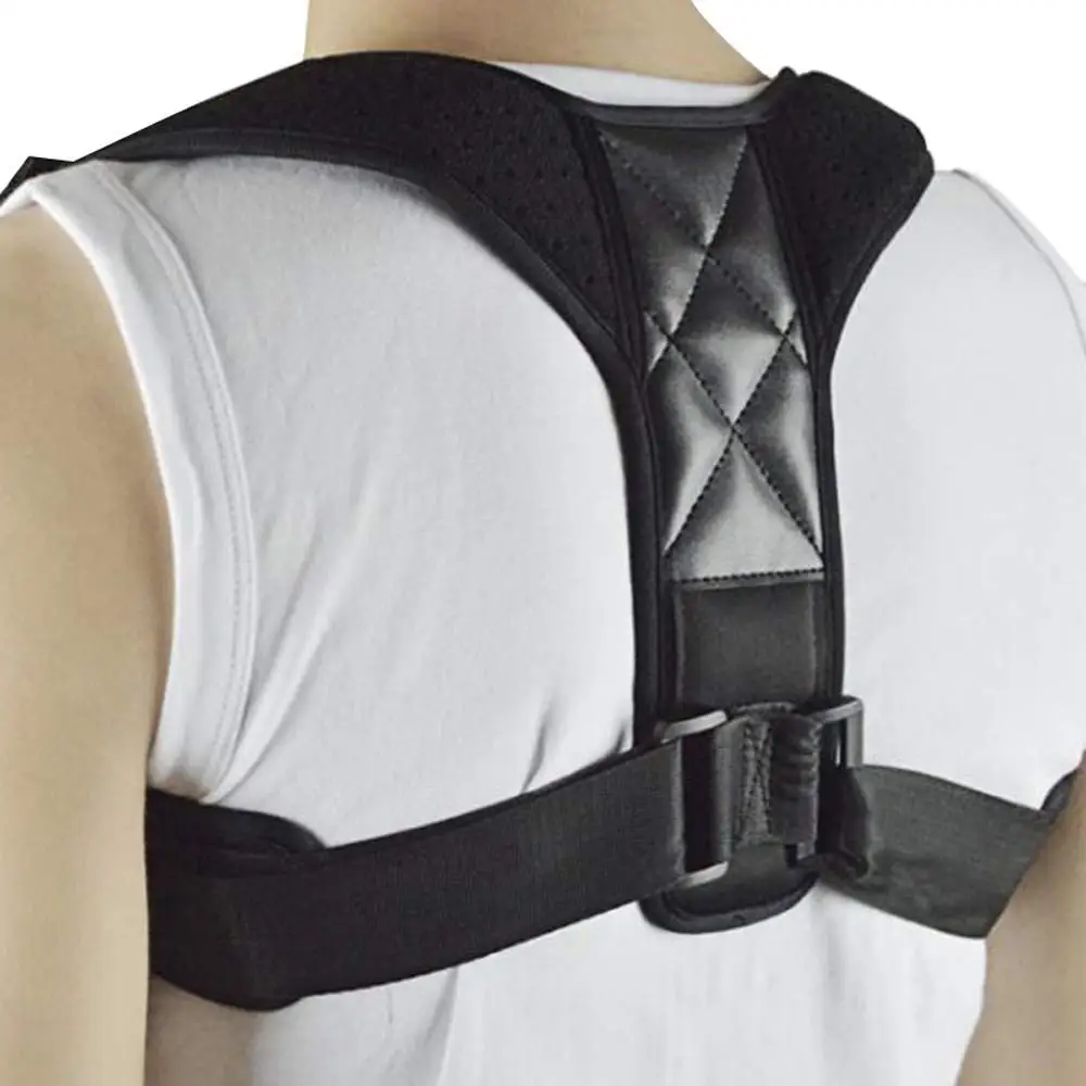Denshine Back Support Posture Back Correction Belt Humpback Corrective Brace for Correct Posture Back Straightener Adjustable Clavicle Brace, L