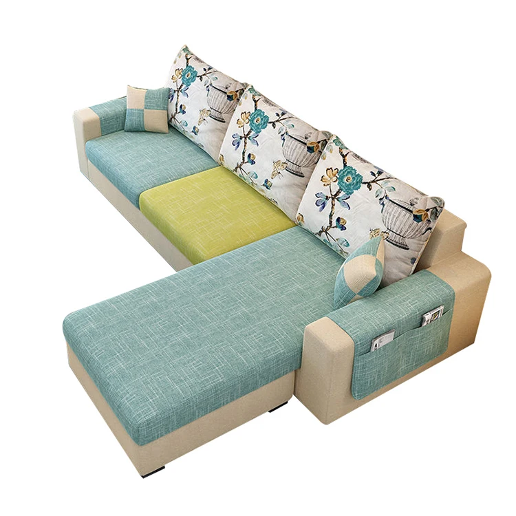 High Density Sponge Sofa Set Living Room Furniture With Wooden Feet