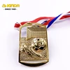 Make your own design snowflake hollow gold plating soccer custom square trophy made football cup medal military