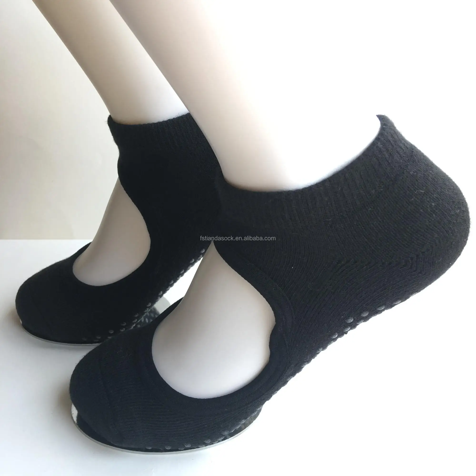 Cutout Reformer Pilates Socks Non Slip Grip Vinyasa Sock Cotton Yin Yoga Sox Opening Cut Top
