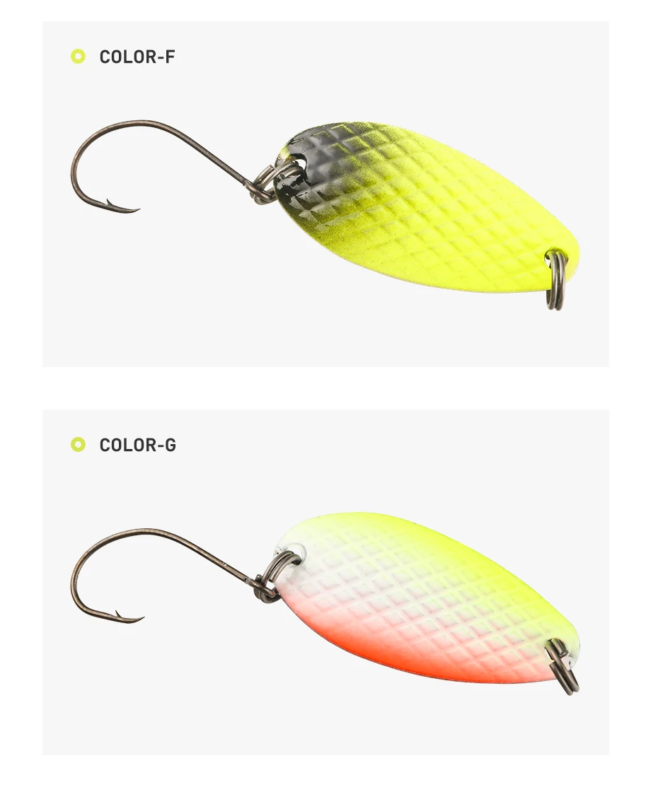 Johncoo Copper Spoon Metal Lure 3.2g 3.0g Colorful Spoon Bait Fishing