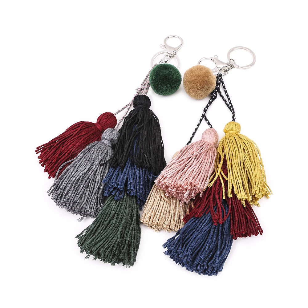 Mixed Velvet Tassel Pendant Gold Cap Bag Key Chain Decor Craft Jewelry Making