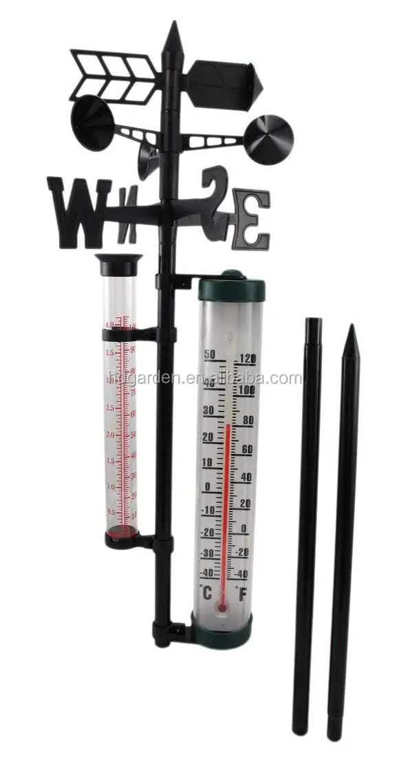 Garden Outdoor Weather Station Meteorological Measurer Vane Tool Wind Rain  Gauge