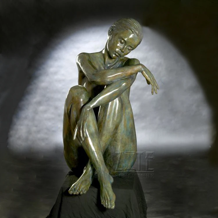 Rare Bronze Sculpture Woman Nude, circa 1940 For Sale at 