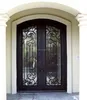 Popular all-hand-forged wrought iron double entry door with thermos break