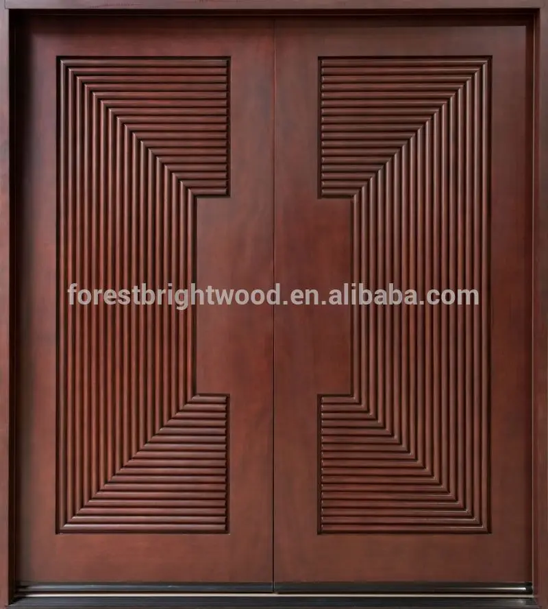 Exterior prehung caoba puerta de caoba sólida puerta de madera-Puertas