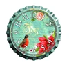 Factory Directly Price Round Shaped Metal Beer Bottle Cap Wall Clock For Home Decoration