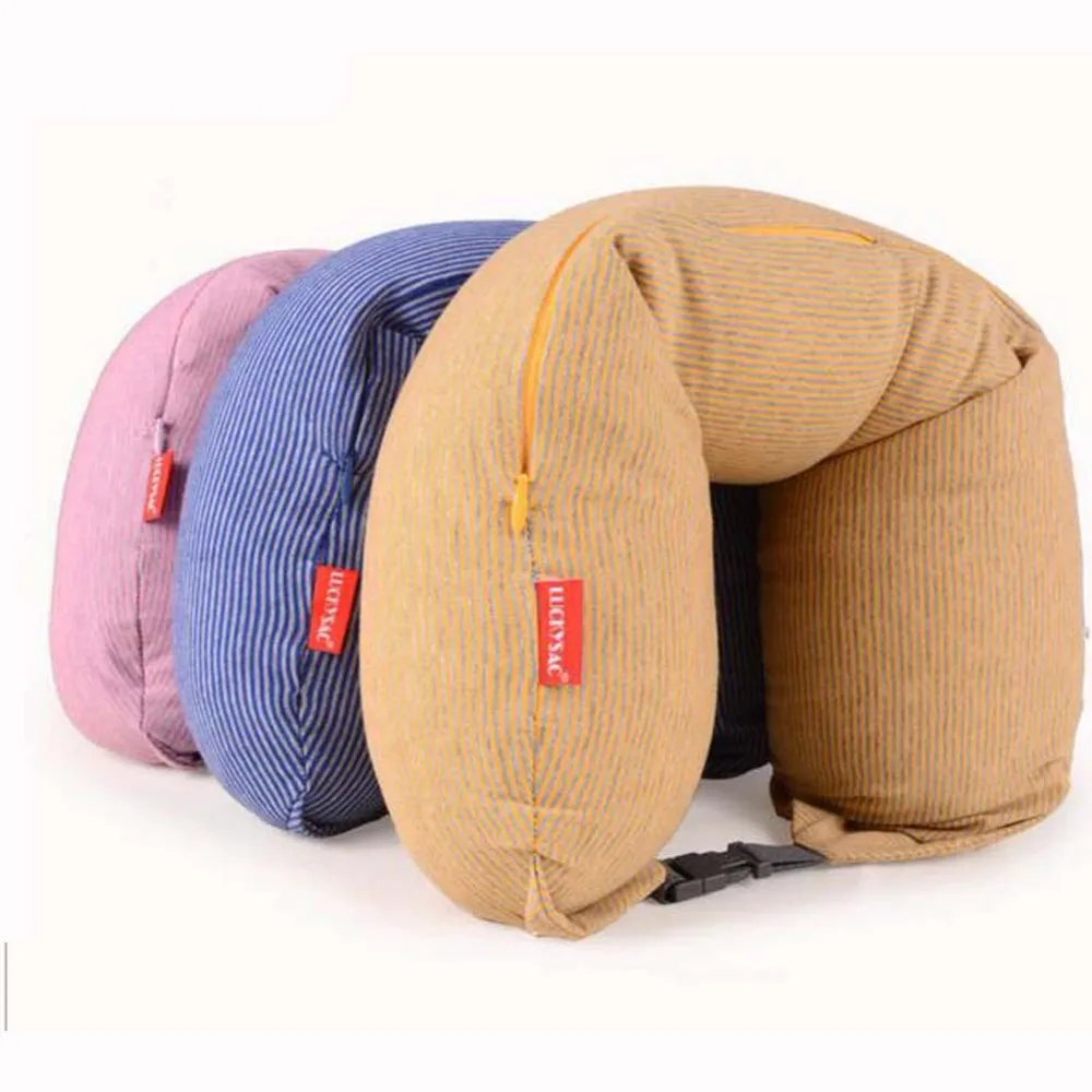 Microbeads U Shaped Travel Pillow Multifunctional Neck Waist Support