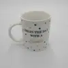 Peace Begins with A Smile Mother Teresa Quote Two Tone Mug, 11 oz, Blue