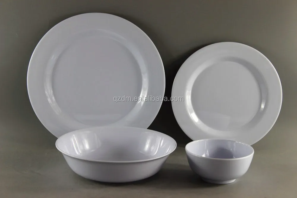 Blank White Melamine Dinner Set Of 4 Piece Print Can Be Custom-Made