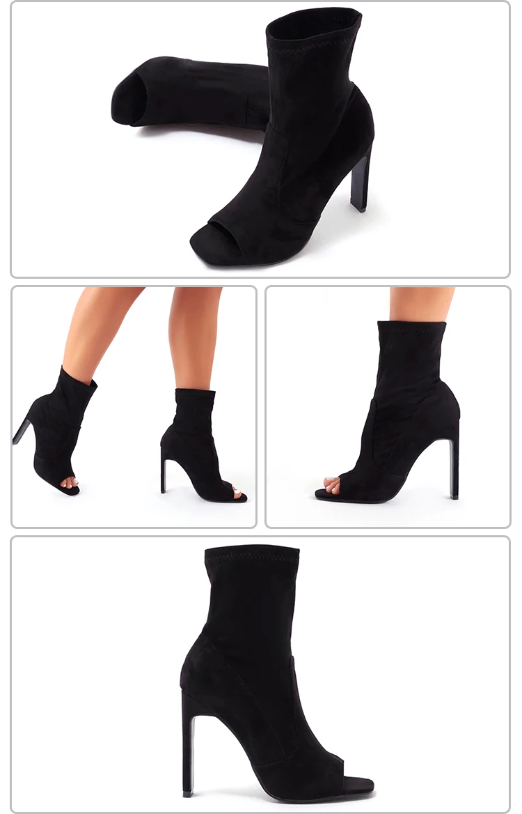 open toe knit booties