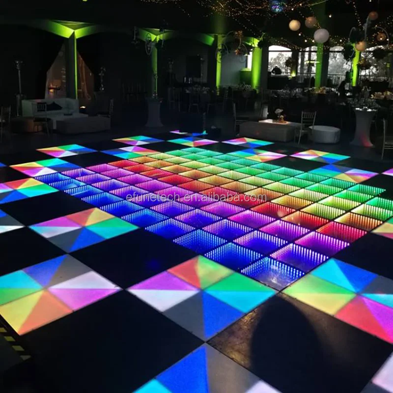 New Products Rgb Color Changing 3d Mirror Led Dance Floor Rechargeable 