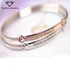 New English alphabet jewelry believe in Yourself rose gold and silver alloy bangle bracelet