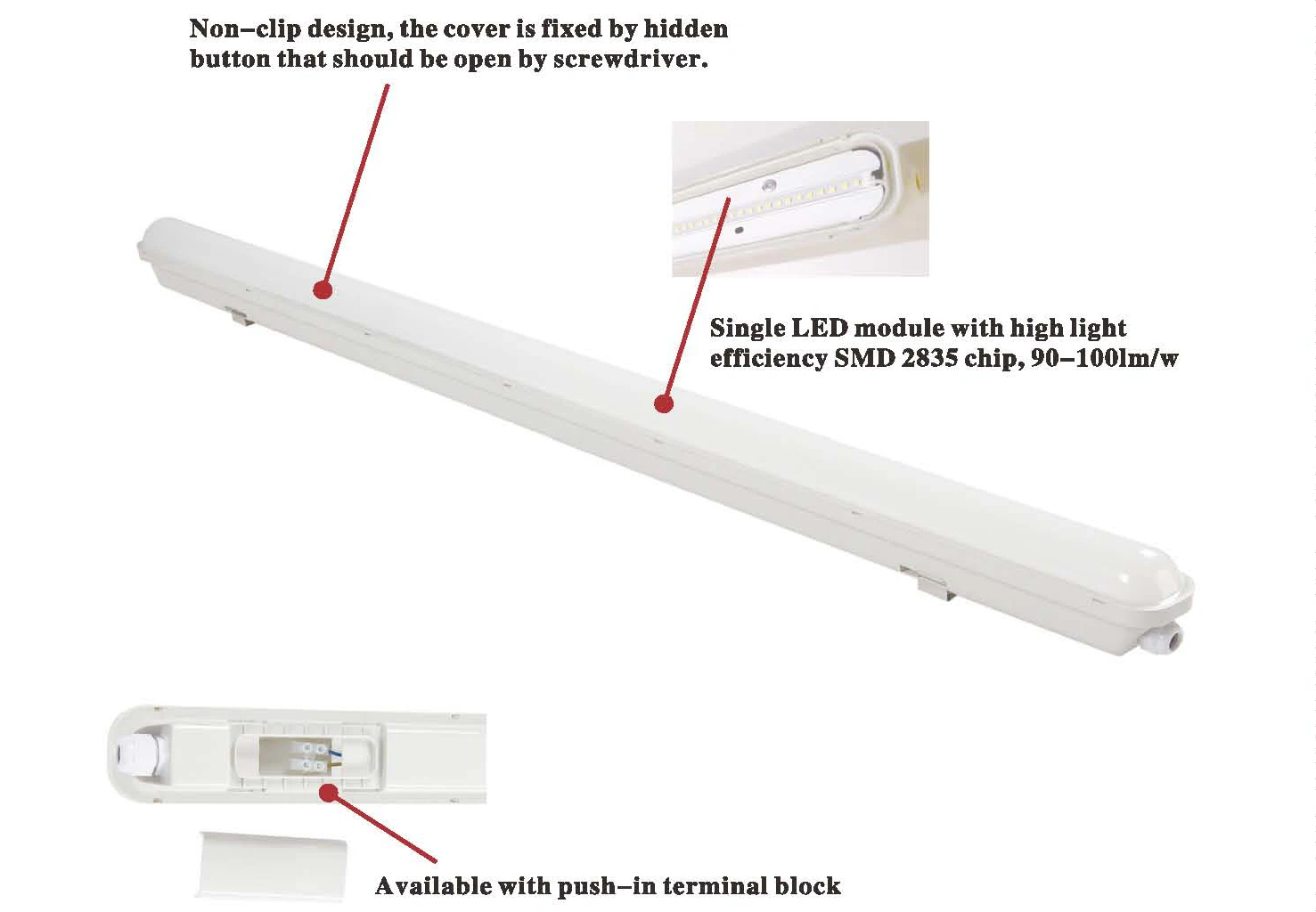 Hot-selling Ip65 Led Tri-proof Light 0.6m 1.2m 1.5m Lg06a-s 100lm/w ...