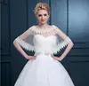 Women White Lace Wedding Bead Shawls Wraps Cape Wedding Dresses