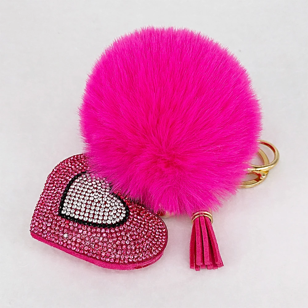 soft pom pom keychain