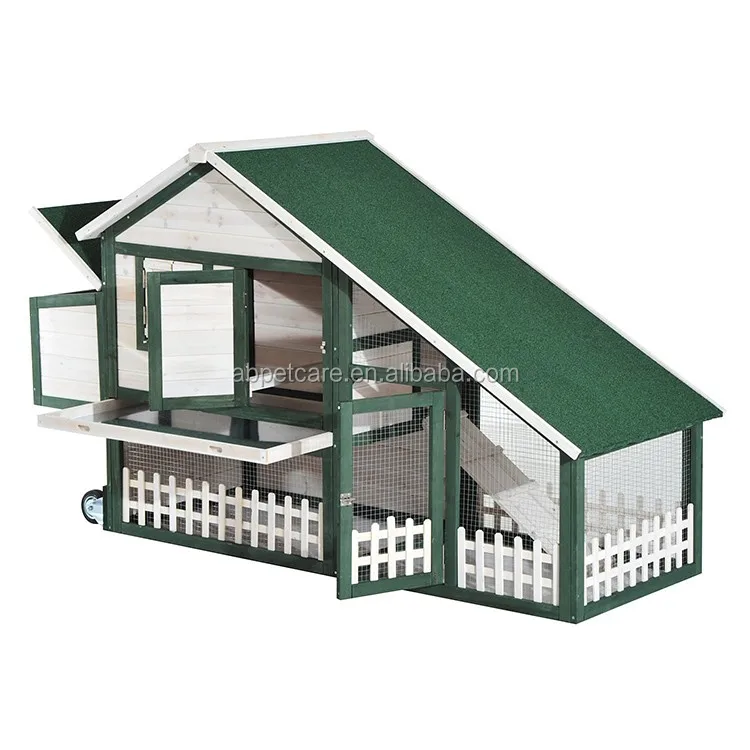 Portable Slanted Wooden Chicken Coop Kit With Wheels Buy Wooden