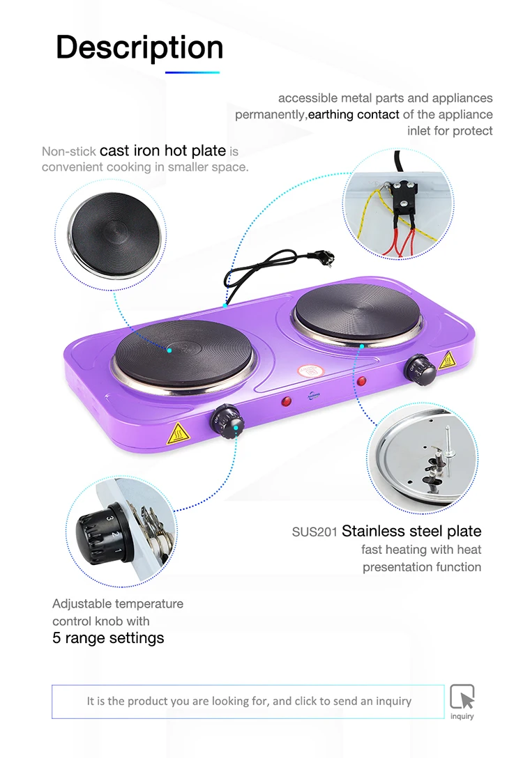 Electric Hot Plate 2 Burner Camping Stove Buy Electric Double Camping