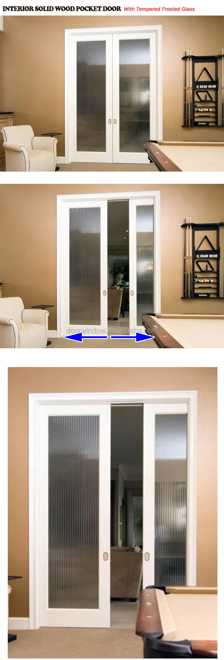 Customized Glass and wood pocket sliding door