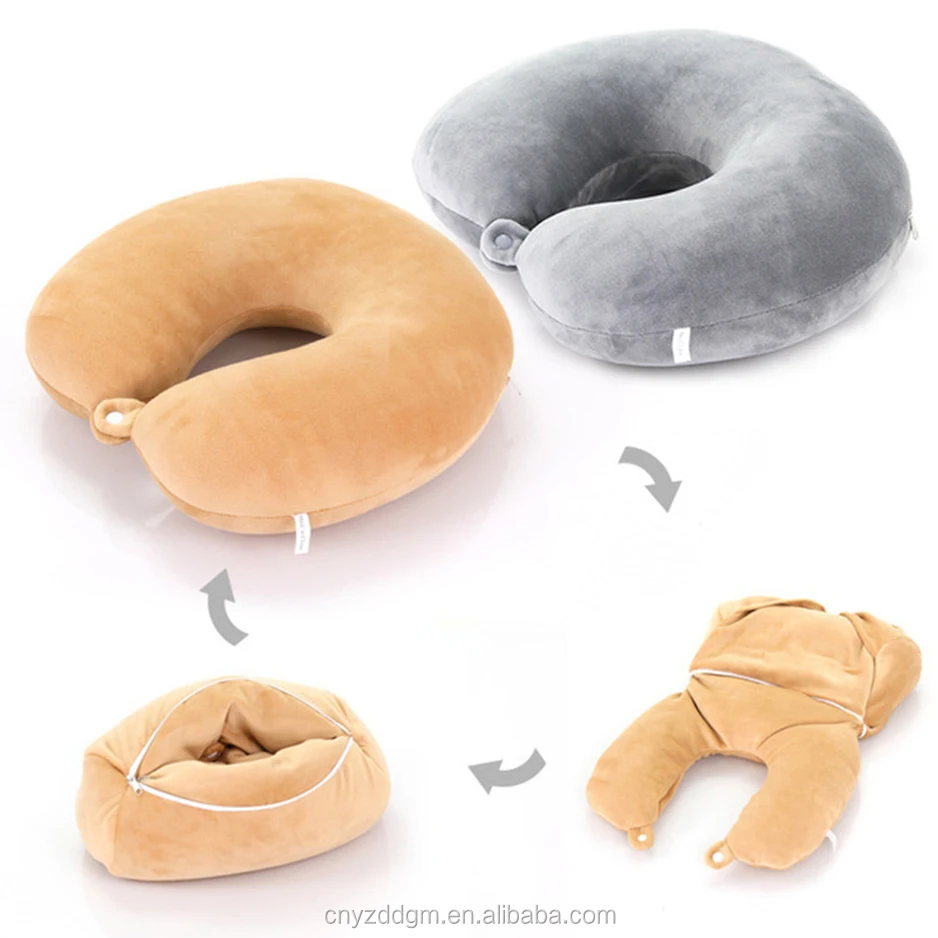 U Shaped Pillow Deformation Slow Rebound Memory Foam Soft Car Air