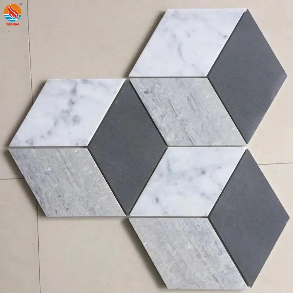 Natural Hexagon Marble Stone Pattern Mosaic Tile For Natural Hexagon Marble Stone Pattern