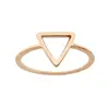 Stainless Steel Rose gold Plated 14k Triangle Ring Geometric Punk Style