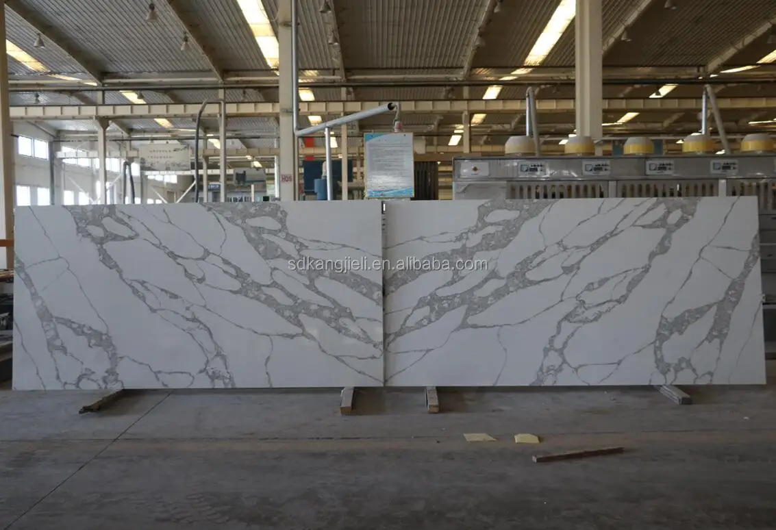 calacatta 2cm thickness originated from Shandong artificial quartz slabs kzs610