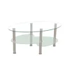 Best sale two tiers modern glass top coffee table cheap tea table
