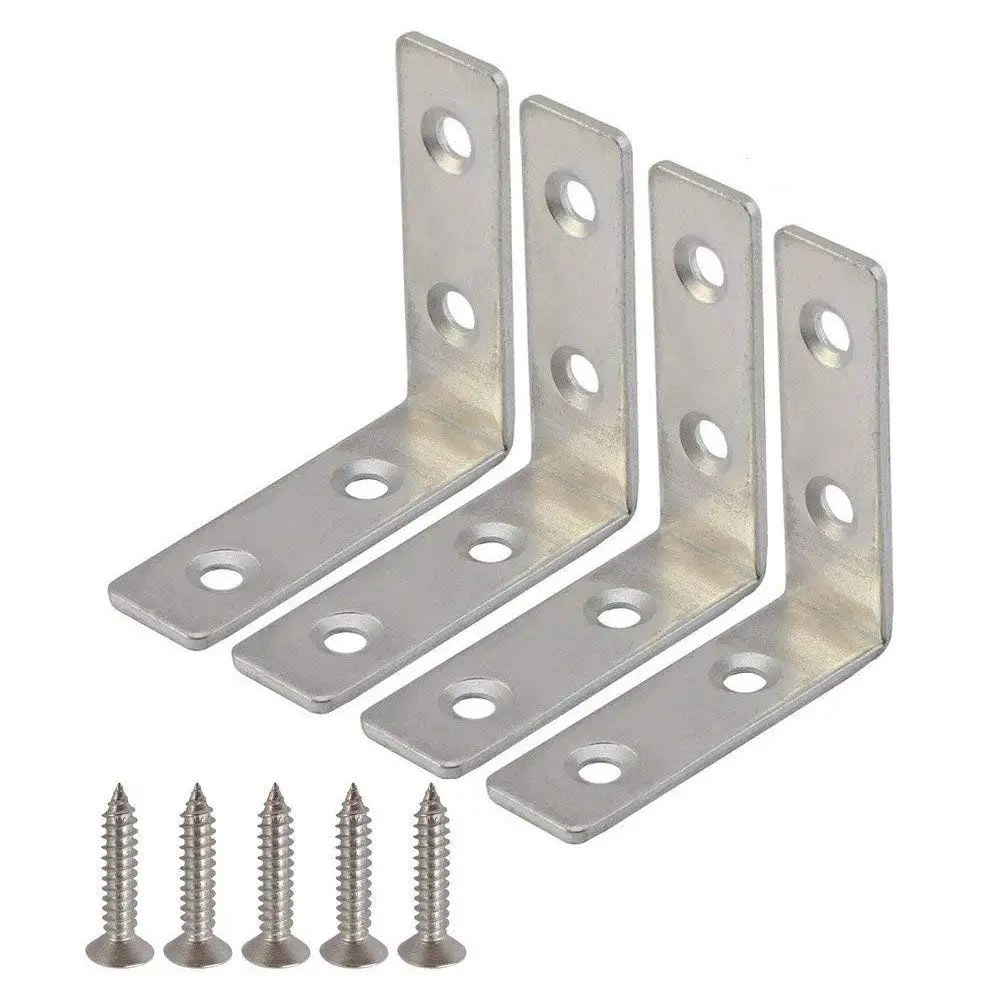 90 Degree Right Angle Brackets Stainless Steel Corner Braces with ...