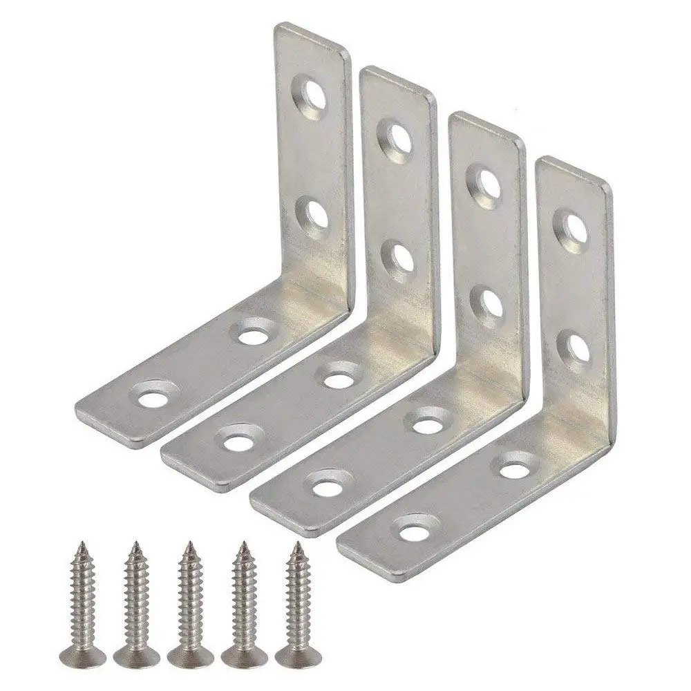 90 Degree Right Angle Brackets Stainless Steel Corner Braces With