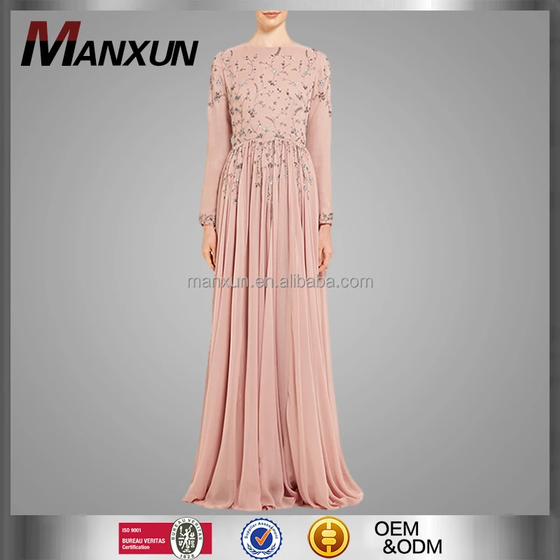 dusty pink long sleeve maxi dress