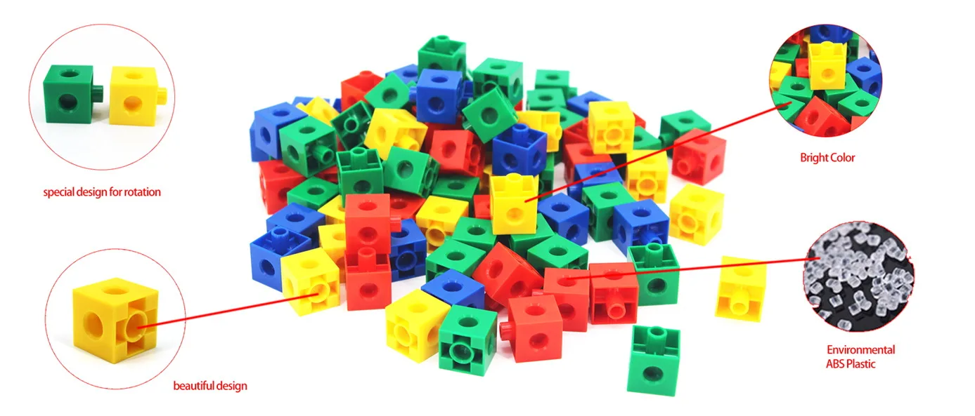 Low Price Plastic Cube Block Educational Plastic Cube Building Block