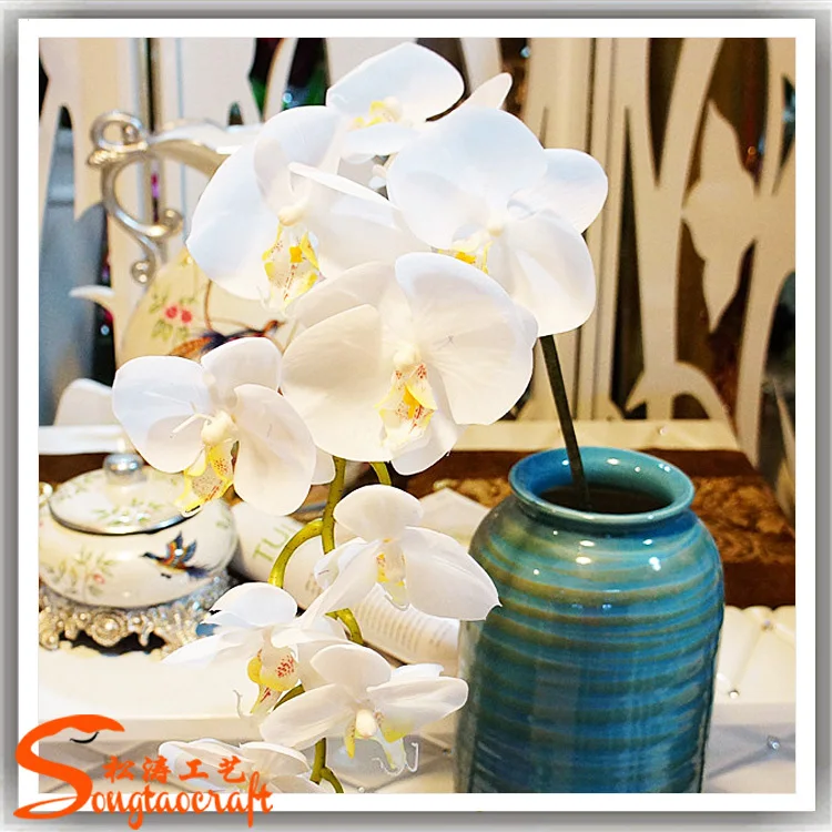 Wholesale Artificial Plastic Singapore Orchid Flower Fabric Cymbidium