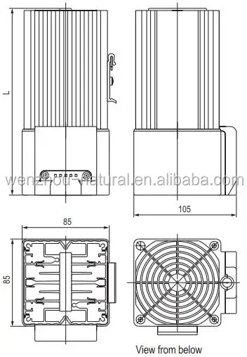 HGL 046 Compact Semiconductor Fan Heater Control cabinet adapter heater Guide rail installation heater