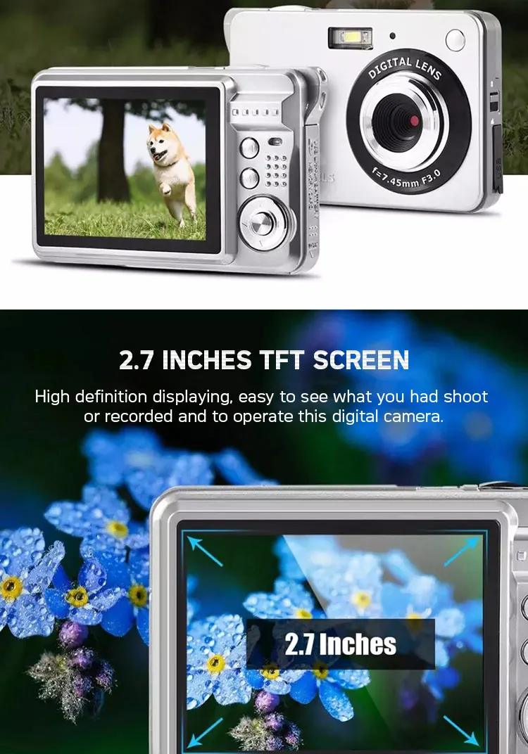 18 Mega Pixels 2.7 Inch LCD Rechargeable HD Digital Camera Video Camera Digital Students Cameras DC5100