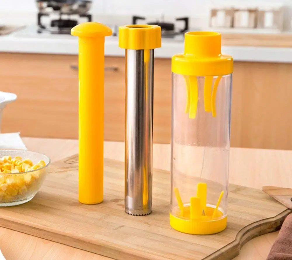 Cob Corn Stripper Stainless Steel Corn Grain Separator Cob Remover Cutter Thresher Cooking Tools Kitchen Accessories.
