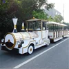 Tourist attraction theme park rides family games 40 seats diesel engine road trackless train for sale