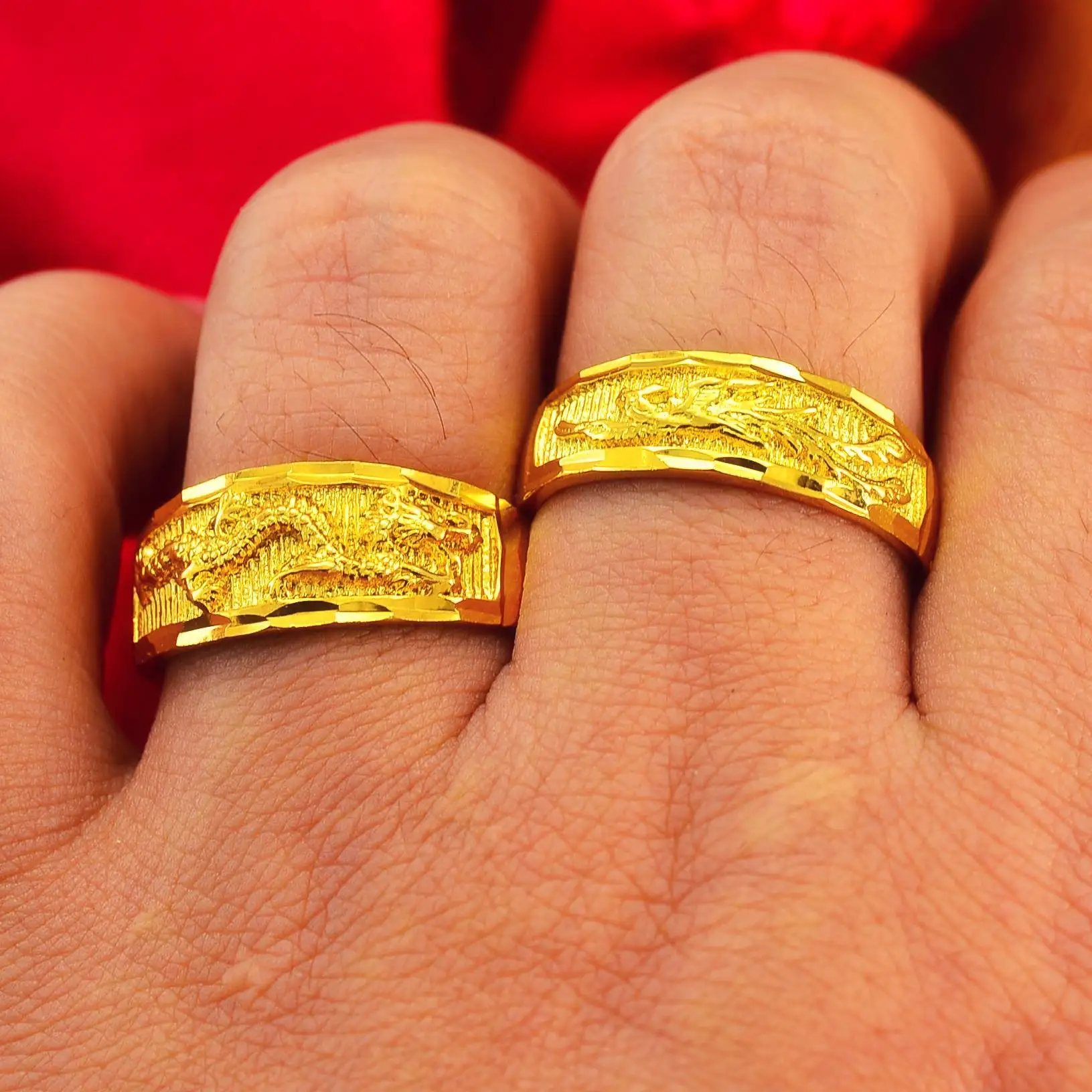 R560 Huilin Vietna Luxury Design Gold Rings Lovers Couple Rings Dragon ...