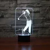 Hot selling SP008 Golf Abstract Visual lighting Colorful 3D led night light lamp