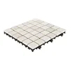 Cream color interlocking plastic base garden mosaic floor stone deck tile patio flooring