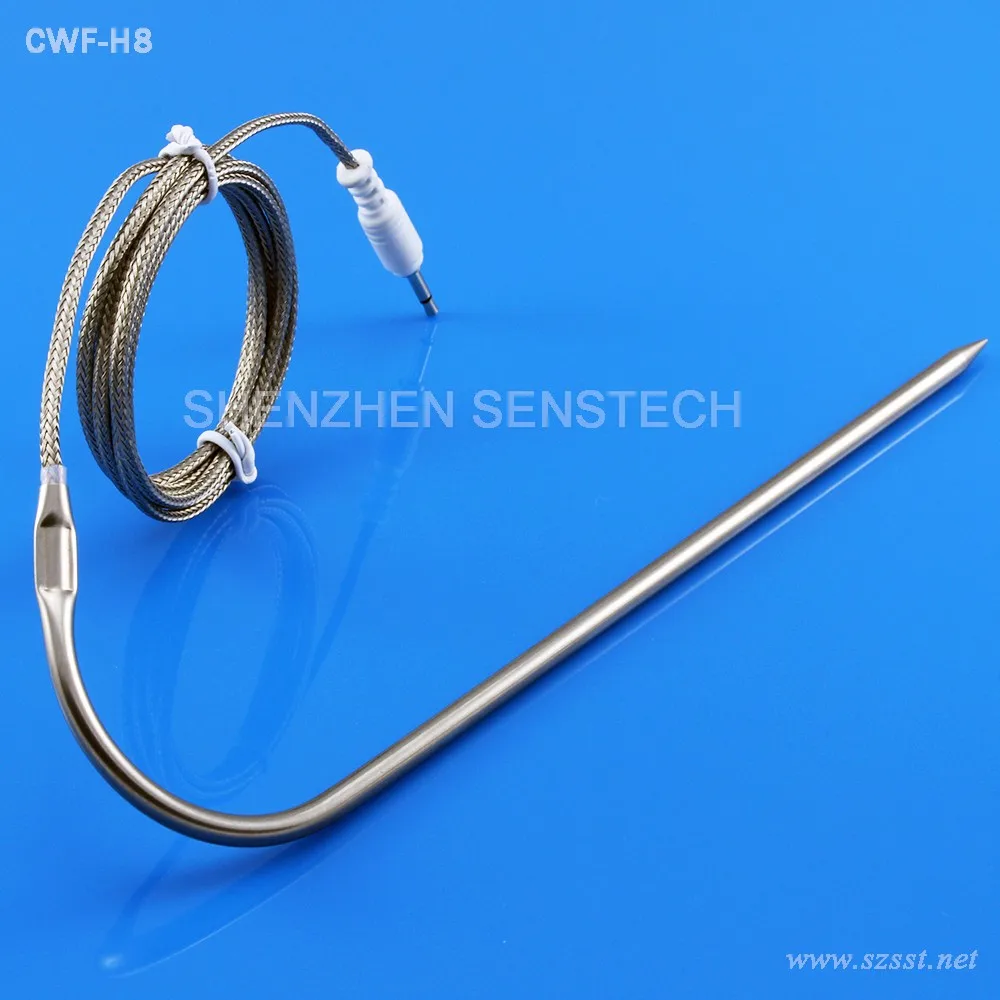3.5mm Jack Connector Ss304 Bent Probe Pt100 Temperature Sensor For